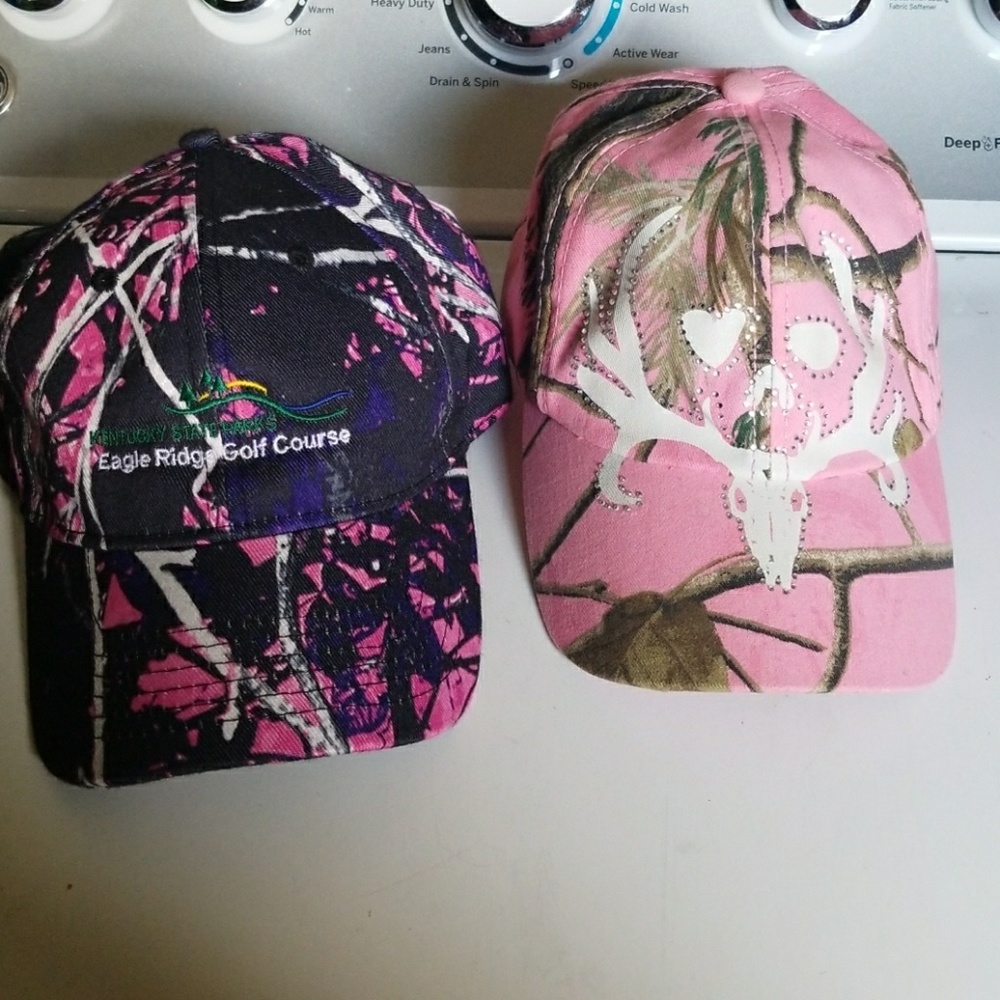 Lot of 2 women's muddy girl pink camo hat